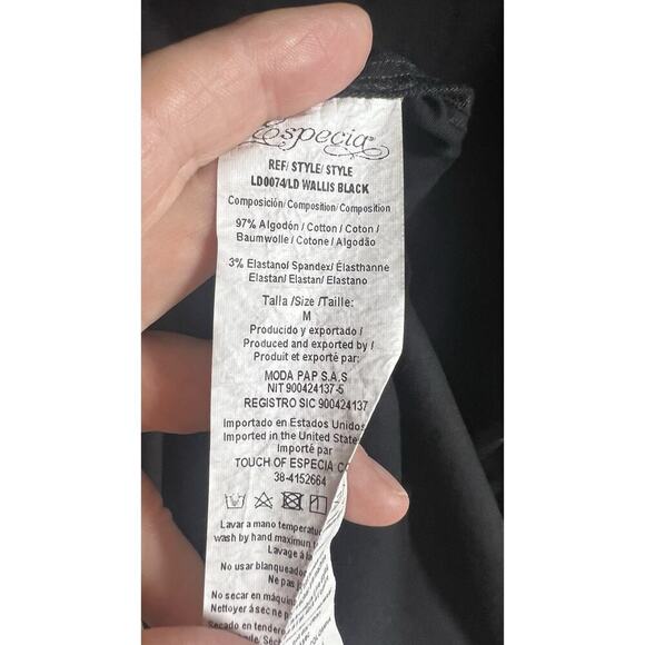 Anthropologie Especia Wallis Black Embroidered Boho Event Maxi Stretch Dress M - Picture 14 of 16